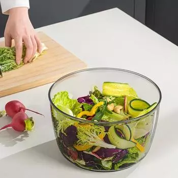 Сливная корзина для салата с нескользящим резиновым основанием. Большая вместимость. Герметичная для пищевых продуктов. Супервысокоэффективная салатница для салата. S