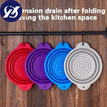 Сливная корзина, устойчивая к высоким температурам, для хранения, влагостойкая, удобная пищевая сливная корзина для фруктов, кухонный гаджет L красный