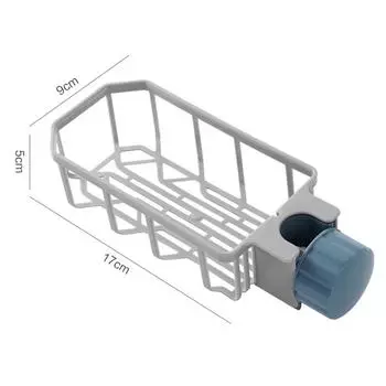 Сливная полка для раковины, держатель для губки, держатель для крана, сушилка для мыла, полка, корзина-органайзер 17*9*5cm серый