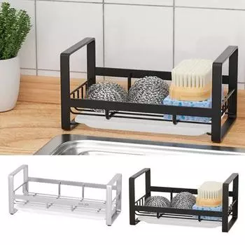 Сливная полка для раковины, нержавеющая сталь, большая несущая способность, полая, быстрый дренаж, противоскользящая, мыльница без перфораторов, губка, тряпка, органайзер для раковины серебряный