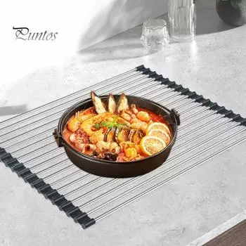 Сливная полка для раковины, полая конструкция, складная полка для слива раковины из нержавеющей стали для сушки тарелок, фруктов, овощей A чёрный