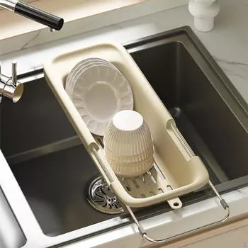 Сливная полка для раковины, выдвижной регулируемый многофункциональный органайзер для хранения