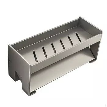 Сливная полка для смесителя, губка для мыла, нескользящий органайзер для раковины, кухня White With Rod