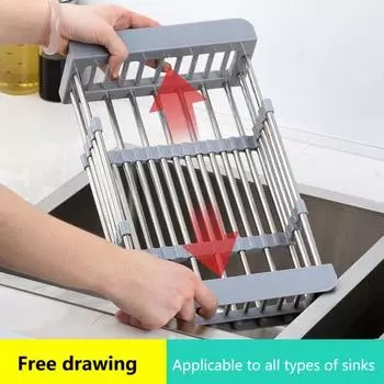 Сливная полка, полезная прочная несущая способность, чаша высокой твердости, палочки для еды, раковина для мытья, товары для дома L серый