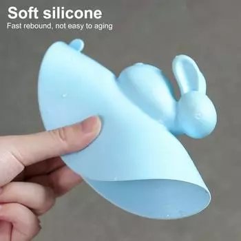 Сливная пробка для ванны, силиконовая крышка для сливного отверстия в полу с ручкой-кроликом, сильное всасывание, защита от протечек, защита от запаха, универсальная пробка для ванны для ванной комнаты, кухни S синий
