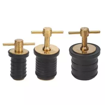 Сливная пробка с латунной Т-образной ручкой для морской лодки, прочная конструкция, поворотная и уплотнительная конструкция, резиновые заглушки для Y 0.6inch