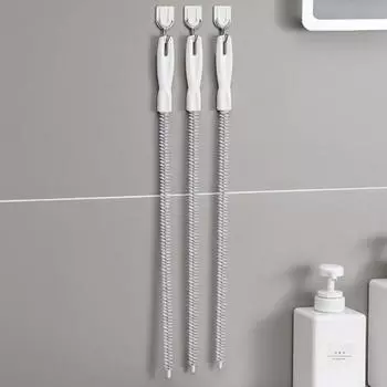 Сливная щетка, гибкая ловушка для волос, длинная эргономичная ручка, очиститель труб, аксессуары для раковины белый