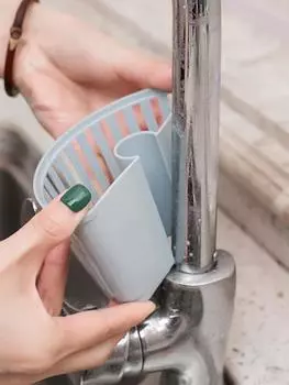 Сливная стойка Раковина Пластиковые подвесные корзины Полка Держатель носика Хранение губки Кухонные принадлежности Стойка для крана розовый