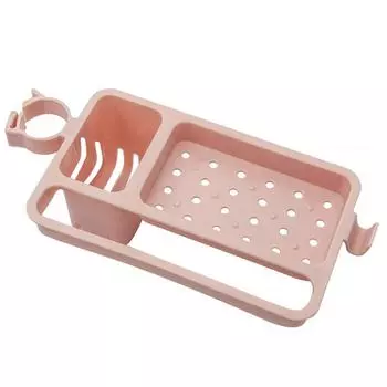 Сливная стойка Съемная полка для хранения Регулируемый пластиковый органайзер для ванной комнаты и кухни синий