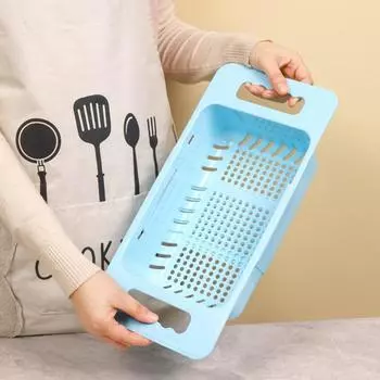 Сливная стойка Телескопический органайзер Твердый Простой Стиль Кухонный Органайзер Гаджеты Раковина Стойка Выдвижная Регулируемая Кухня Для Использования синий