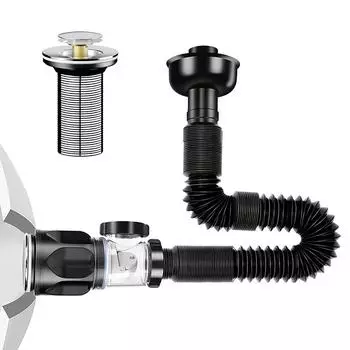 Сливная труба для кухонной мойки Гибкая Растягивающаяся Дезодорирующая Трубопроводы Ситечко для раковины Защита от засоров Шланг для ситечка мойки