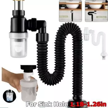 Сливная труба для кухонной раковины с защитой от запаха, выдвижной дезодорирующий фильтр, водосточная труба для ванной комнаты, антизасоряющая раковина, кухонные принадлежности белый