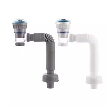 Сливная труба для раковины в ванной комнате Гибкая раковина Пластиковый сливной шланг Сливная труба для кухонной раковины Выдвижной дезодорирующий дренажный шланг для канализации серый