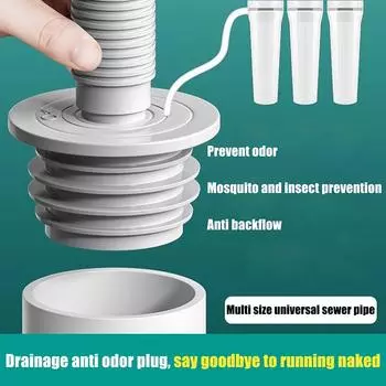Сливная труба с герметизацией от запаха, заглушающая крышку, слив для умывальника, дезодорирующий силиконовый сердечник, водосточная труба с защитой от насекомых, прочная