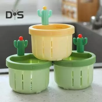 Сливной фильтр для кухонной раковины «Кактус», антизасоряющийся универсальный коллектор для раковины, фильтр-пресс, автоматическая корзина для сброса, кухонные гаджеты жёлтый