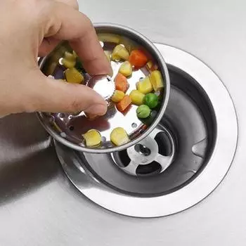 Сливной фильтр для кухонной раковины, пресс-пробка, защита от засорения, быстрый дренаж, универсальный сливной фильтр для раковины из нержавеющей стали, крышка корзины серебряный