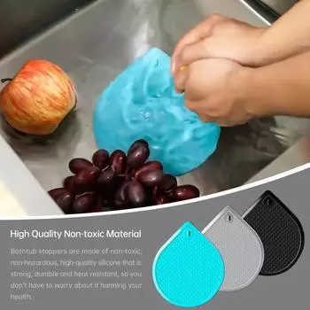 Сливной фильтр для раковины, ловушки для волос, резиновый фильтр для душа, ванны, напольный фильтр, пробка для воды, силиконовая заглушка для дезодоранта для ванной комнаты и кухни чёрный