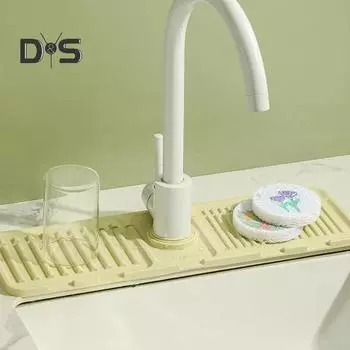 Сливной коврик для смесителя для раковины, кухонный коврик для сушки брызг, многофункциональный лоток для организации раковины для дома зелёный