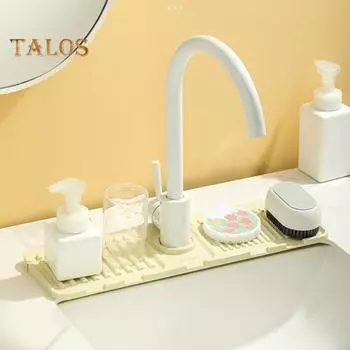 Сливной коврик для смесителя для раковины, кухонный коврик для сушки брызг, многофункциональный лоток для организации раковины для дома зелёный