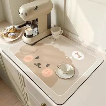 Сливной коврик, нескользящий, сильно впитывающий воду, быстросохнущий, против обрастания, противообрастающий коврик для столешницы, сушилка для диатомовой грязи для кухни бежевый