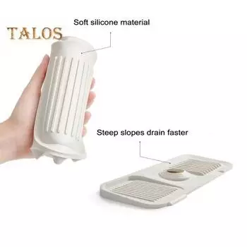 Сливной коврик Складная силиконовая защита от брызг для раковины Нескользящая защита столешницы Сливная подушка для крана Кухонные принадлежности XL темно-серого