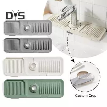 Сливной коврик Складная силиконовая защита от брызг для раковины Нескользящая защита столешницы Сливная подушка для крана Кухонные принадлежности XL темно-серого