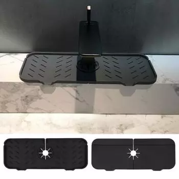 Сливной кран Силиконовый брызгозащитный кожух Улучшенный уклон Силиконовый сливной кожух Кухня Ванная комната Прачечная Раковина чёрный