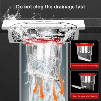 Сливной сердечник для пола с защитой от запаха, клапан защиты от перелива, легкий монтаж, уплотнение с магнитной левитацией, канализационный слив