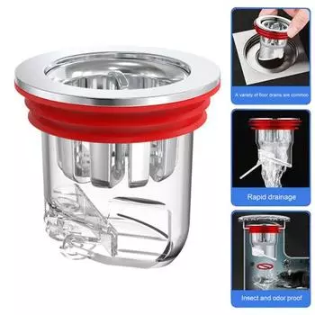 Сливной сердечник для пола, защита от запаха, клапан защиты от перелива, простая установка, магнитное левитационное уплотнение, сливная крышка для канализации для ванной комнаты