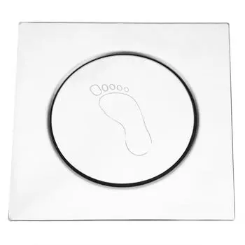 Сливной трап из нержавеющей стали с педалью отскока для ванной комнаты, туалета, гаража, подвала (# 2)