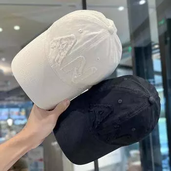 Сливово-белая шляпа женская весенне-летняя бейсболка уличная мода кепка с буквами прилив M56-58cm чёрный