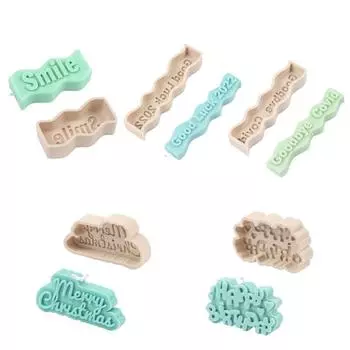 Slogan Letter Waves Candle Silicone Mold DIY Making Geometric Aroma Candle Resin Candle Molds DIY Gift Clay Craft Home Decor