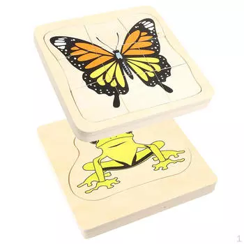 Слоистых головоломок - Бабочка / Лягушка 4 слоя Многослойная головоломка Сделано из дерева Деревянный
