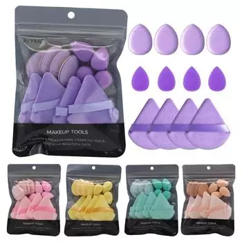 Слойка пудры для макияжа Треугольная флокирующая воздушная подушка Слойка пудры для пальцев Мини-яйцо для макияжа Black