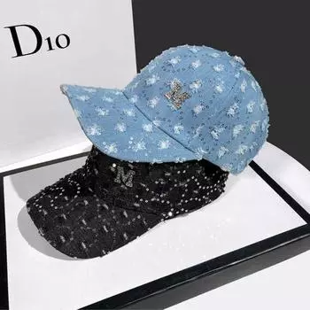 Сломанная ковбойская кепка-язык детская солнцезащитная бейсболка весна-лето модная универсальная кепка-язык с блестками M 56-59cm чёрный