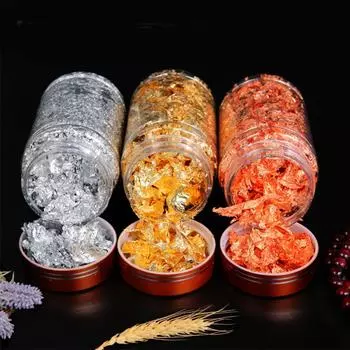 Сломанная золотая фольга, сломанная серебряная фольга, сломанная медная фольга, сломанная алюминиевая фольга, сломанный гвоздь, фрагменты золотой фольги, декоративн