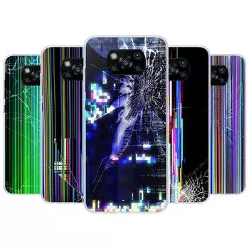 Сломанный экран телефона чехол для Xiaomi Poco X3 Nfc X4 Gt X5 Pro M5S M4 M3 M2 F5 F4 F3 F2 F1 Mi Note 10 Fundas Shell Xiaomi Poco F3