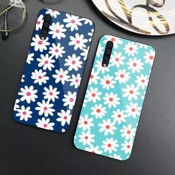 Сломанный цветок маленький свежий чехол для телефона Samung A32 A51 A52 NOTE 10 20 S10 S20 S21 S22 Pro ультра черный чехол для телефона из ПК и стекла Samsung S22