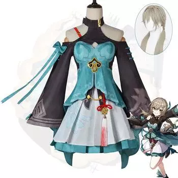 Сломанный звездный купол, железная дорога Qingque Cos, костюм аниме, женский костюм, простой костюм, костюм для косплея XS зелёный