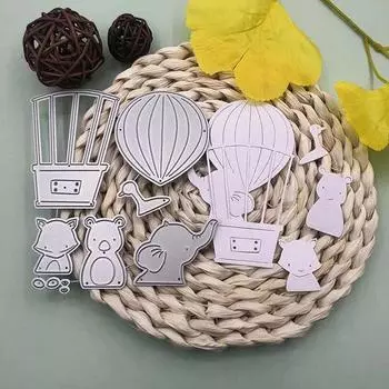Слон Лиса воздушный шар дизайн Стиль резки металла умирает DIY Скрапбукинг тиснение трафарет бумага ремесло шаблон альбома серебряный