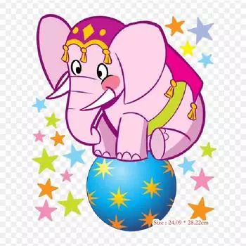 Слон в цирке мультфильм цирковой слон утюг на теплопередаче печать виниловые нашивки наклейки для одежды DIY аппликации моющиеся нашивки