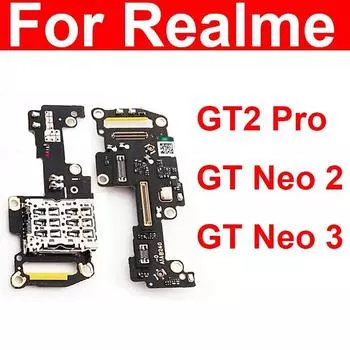 Слот для SIM-карты, плата микрофона для Realme GT2 Pro GT Neo 2 3, разъем для микрофона, плата разъема для SIM-карты, детали гибкого кабеля GT Neo 2-Full IC