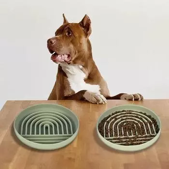 Slow Food Bowl Silicone Dog Lick Mat for Dogs Pet Slow Food Plate Non-sliping Pet Anti-choking Feeder Dog Food Bowl Pet Supplies темно-розовый