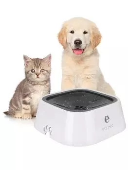 Slow Water Feeder Dispenser Cat Dog Water Bowl Carried Floating Bowl Pet Fountain 1.5L Anti-Overflow чёрный