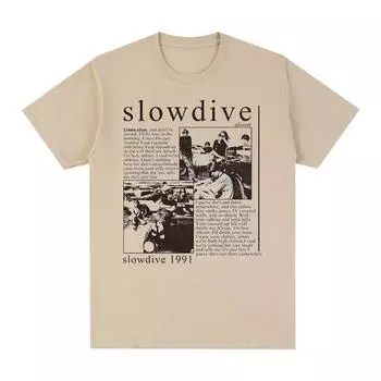 Slowdive Alison 1991 Винтажная футболка Tour 90s Классическая хлопковая мужская футболка Новая ФУТБОЛКА Женские топы унисекс S белый