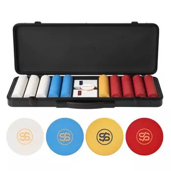 SLOWPLAY Godel Texas Ceramic Poker Chip 500 фишек 43 мм Включает в себя немецкий прочный поликарбонатный чехол для фишек Hold em Set, (Безымянный), 12г,