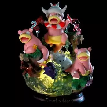 Slowpoke Pokemon Аниме Фигура MFC Slowpoke Эволюционная группа Действие Фигура Светящийся ПВХ Модель Игрушки разноцветный