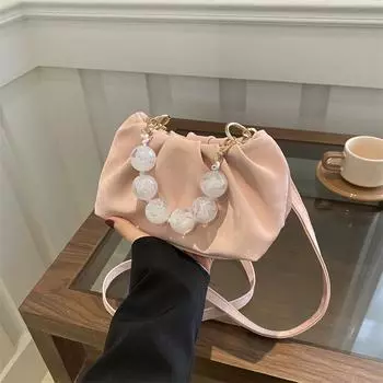 Сложенная модная бисерная сумочка в иностранном стиле, простая сумка-мессенджер через плечо, сумка для мелочей, сумка для отдыха серый