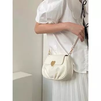 Сложенная сумка сумка облако 2024 новая весна и лето универсальная сумка через плечо белая женская сумка подмышкой женская маленькая белый
