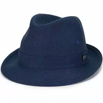 Сложенная темно-синяя шляпа [Stetson], шляпа, лен, хлопок, костюм, весна/лето, L, тёмно-синий